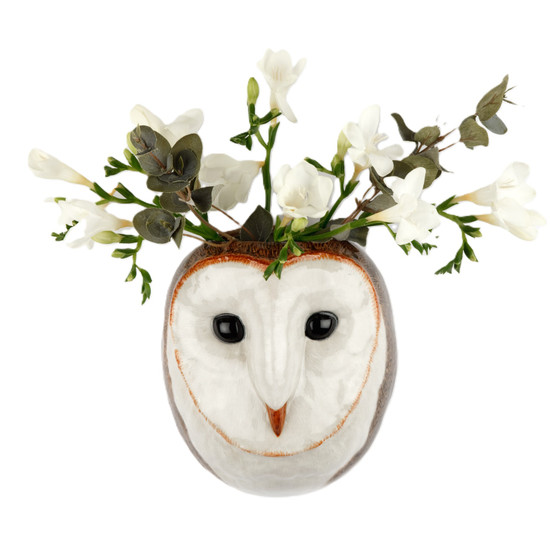 Quail Ceramics Barn Owl Wall Vase Large