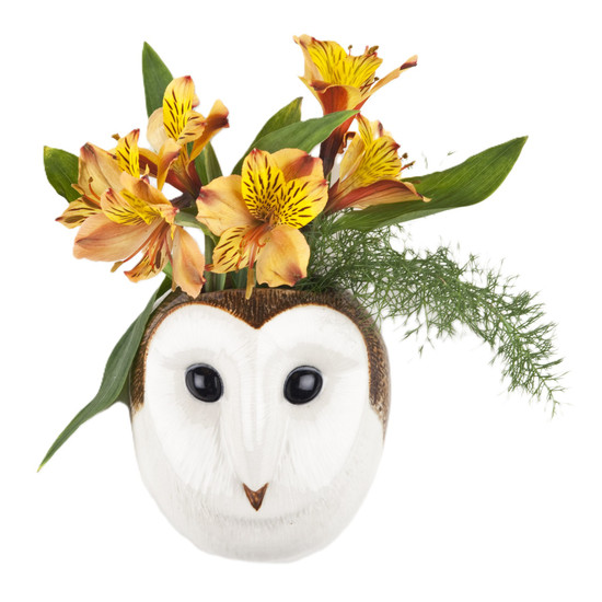 Quail Ceramics Barn Owl Wall Vase Small