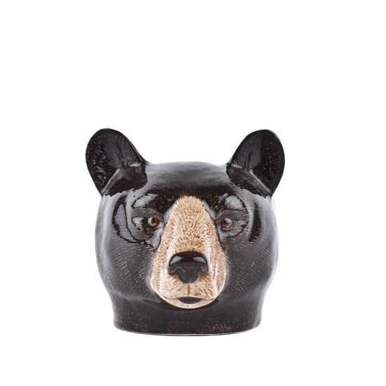 Quail Ceramics Black Bear Face Egg Cup