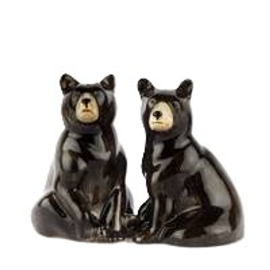 quail ceramics Black Bear Salt and Pepper