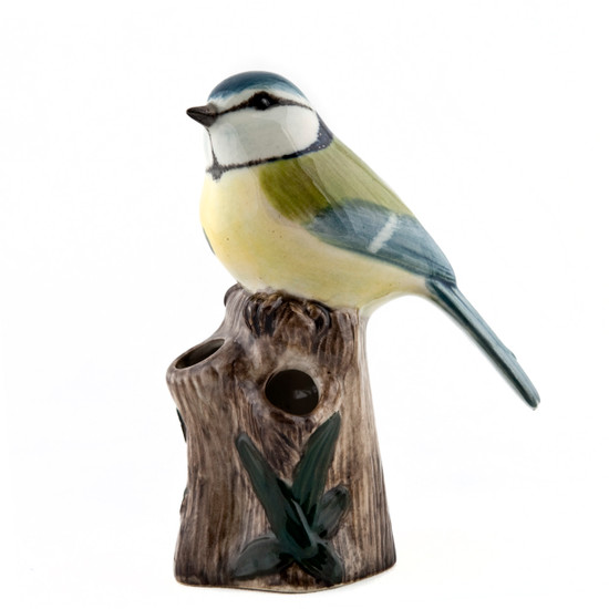 Quail Ceramics Blue Tit Bud Vase