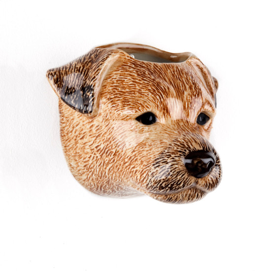 Quail Ceramics Border Terrier Wall Vase Small