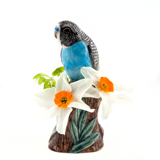 Quail Ceramics Budgerigar Bud Vase Blue