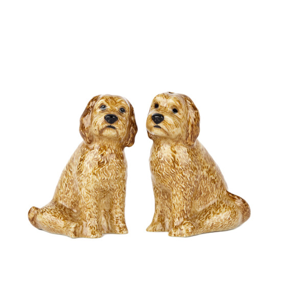 quail ceramics Cockapoo Salt and Pepper Apricot