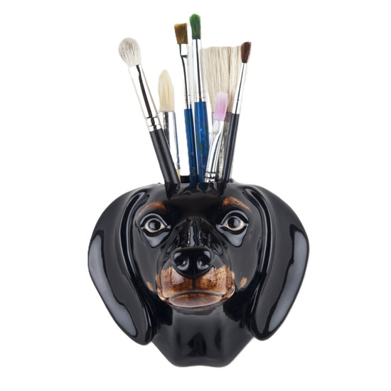 Quail Ceramics Dachshund Wall Vase Small