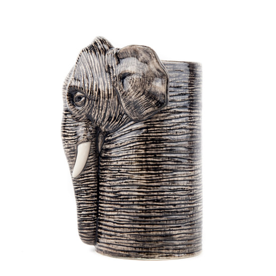 Quail Ceramics Elephant Utensil Pot
