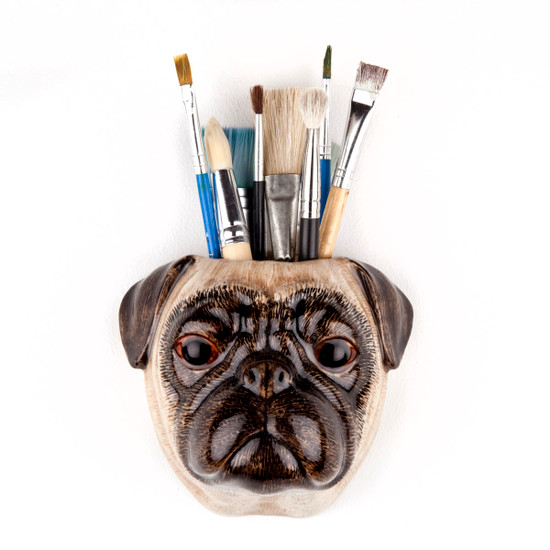 Quail Ceramics Fawn Pug Wall Vase Small