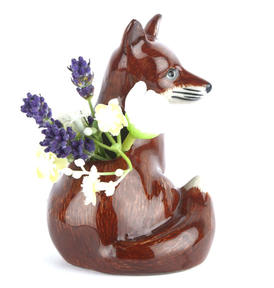 Quail Ceramics Fox Bud Vase