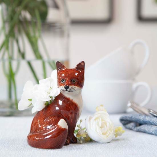 Quail Ceramics Fox Bud Vase