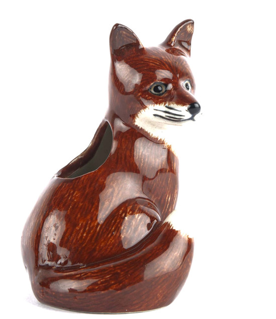 quail ceramics Fox Bud vase