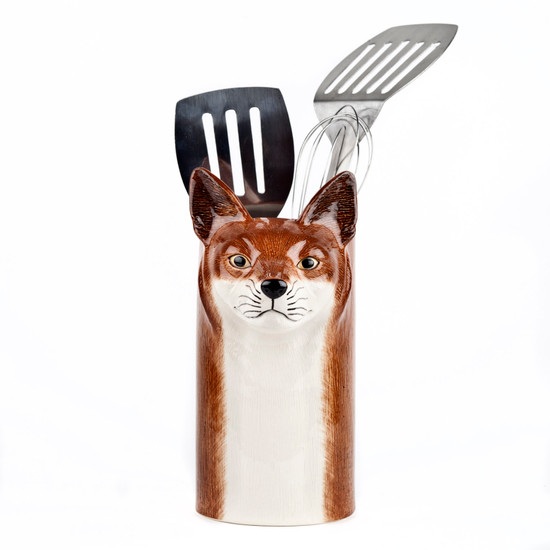 quail ceramics Fox Utensil Pot