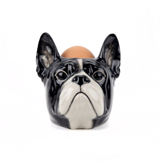 Quail Ceramics French Bulldog Face Egg Cup