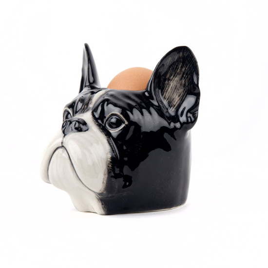 Quail Ceramics French Bulldog Face Egg Cup