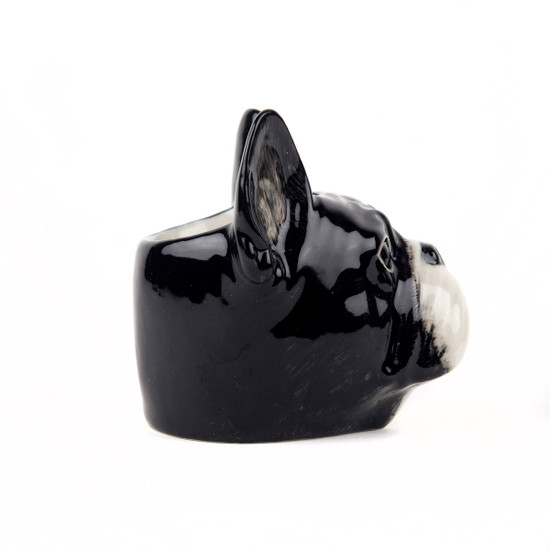 Quail Ceramics French Bulldog Face Egg Cup