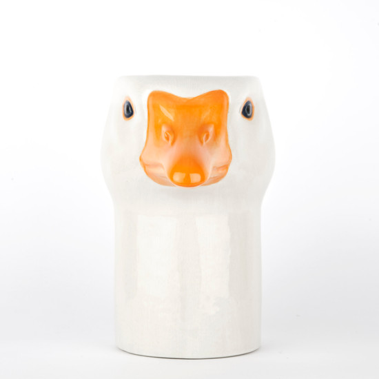 Quail Ceramics Goose Utensil Pot