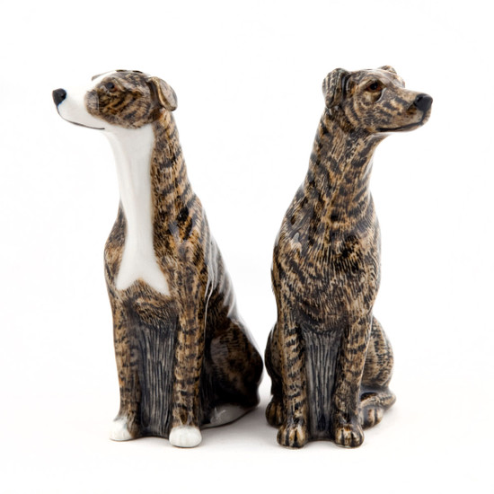 Quail Ceramics Greyhound Brindle Salt And Pepper