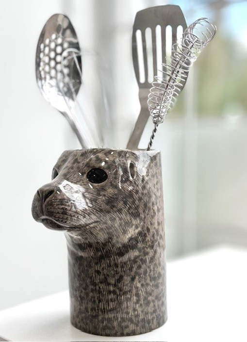 Quail Ceramics Harbour Seal Utensil Pot