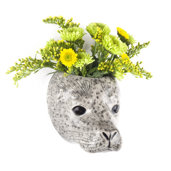 Quail Ceramics Harbour Seal Wall Vase Small