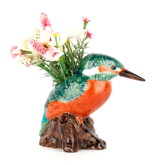 quail ceramics Kingfisher Bud Vase