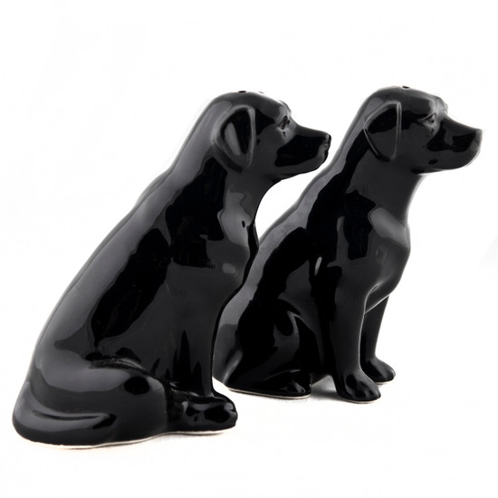Quail Ceramics Labrador Salt And Pepper Black