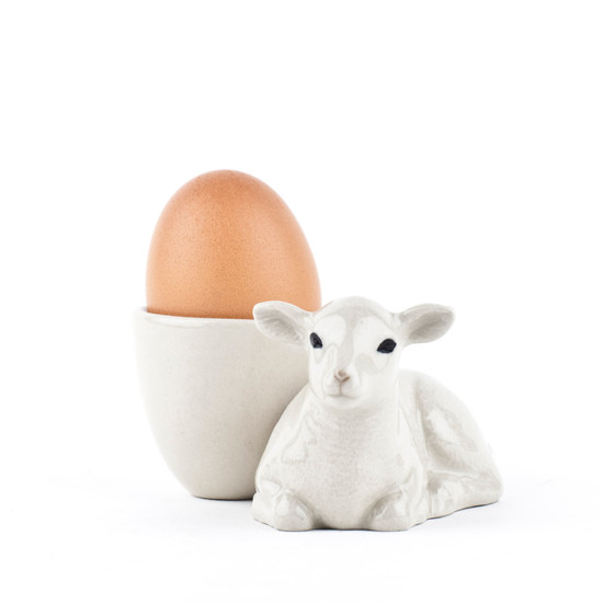 quail ceramics Lamb with Egg Cup