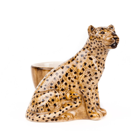 Quail Ceramics Leopard With Egg Cup