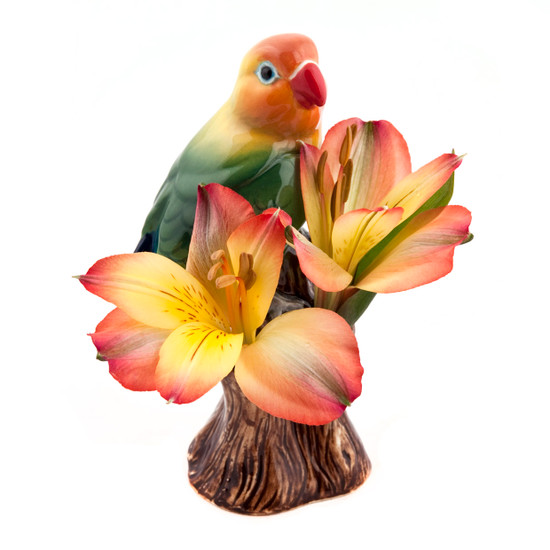 Quail Ceramics Love Bird Bud Vase Orange