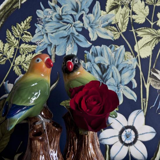 Quail Ceramics Love Bird Bud Vase Orange