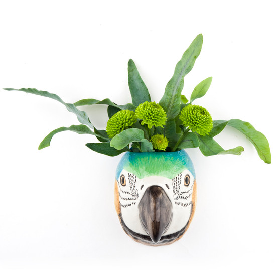 Quail Ceramics Macaw Wall Vase Small