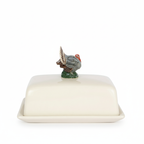quail ceramics NEW Turkey Butter Dish