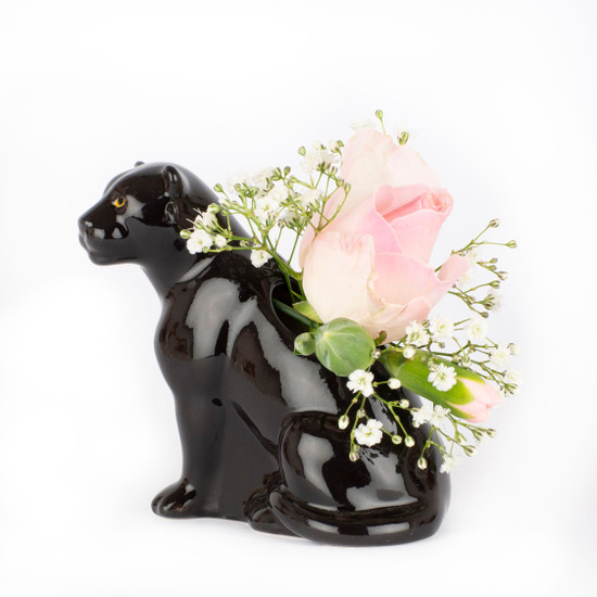 Quail Ceramics Panther Bud Vase