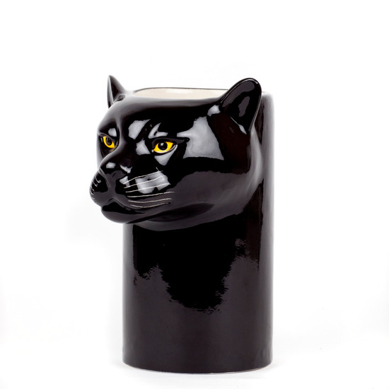 Quail Ceramics Panther Utensil Pot