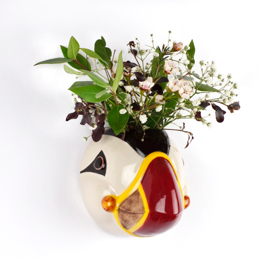 Quail Ceramics Puffin Wall Vase Small