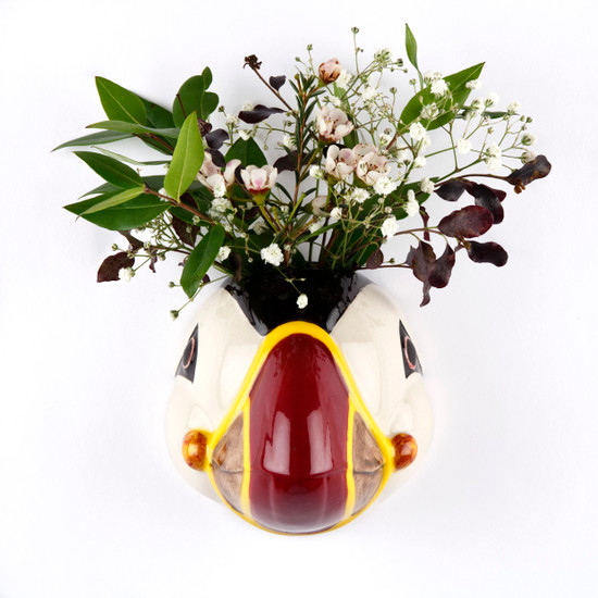 quail ceramics Puffin Wall Vase Small