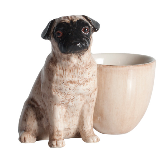 quail ceramics Pug Egg Cup Fawn