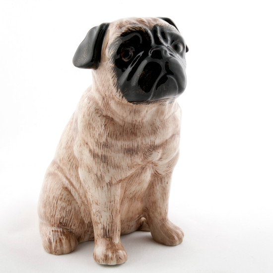 Quail Ceramics Pug Money Box Fawn