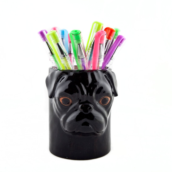 quail ceramics Pug Pen Pot Black