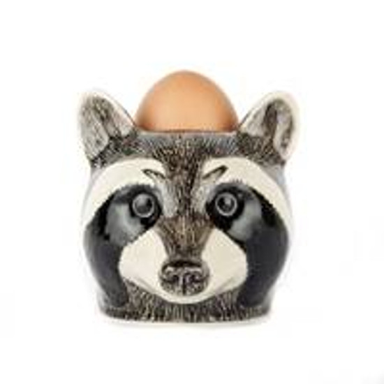 quail ceramics Raccoon Face Egg Cup