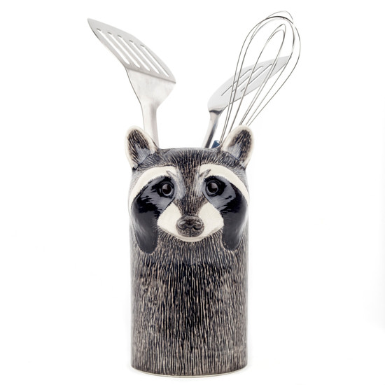 Quail Ceramics Raccoon Utensil Pot