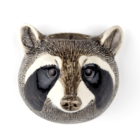 Quail Ceramics Raccoon Wall Vase Small