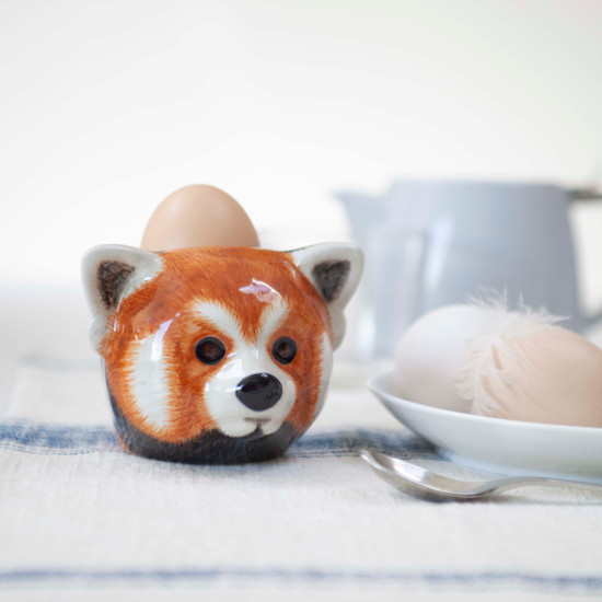 quail ceramics Red Panda Face Egg Cup