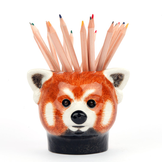Quail Ceramics Red Panda Pencil Pot