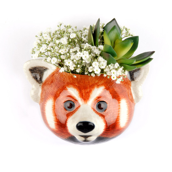 quail ceramics Red Panda Wall Vase Small