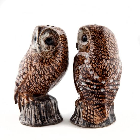 quail ceramics Tawny Owl salt and pepper