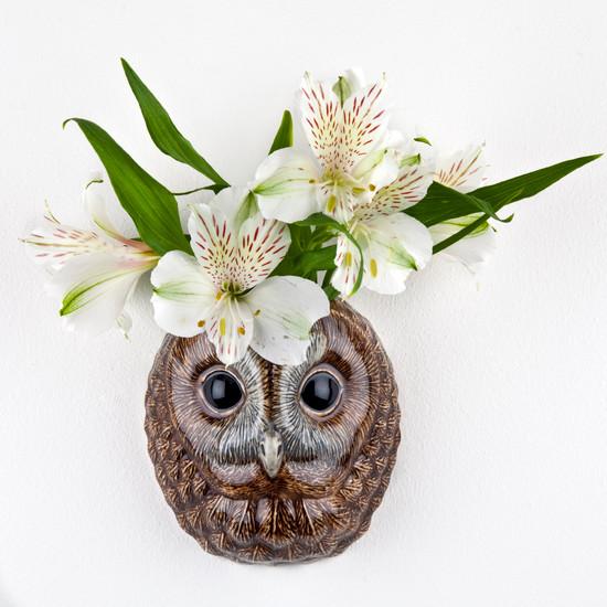 Quail Ceramics Tawny Owl Wall Vase Small