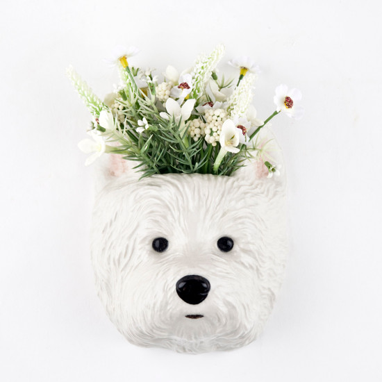 Quail Ceramics Westie Wall Vase Small