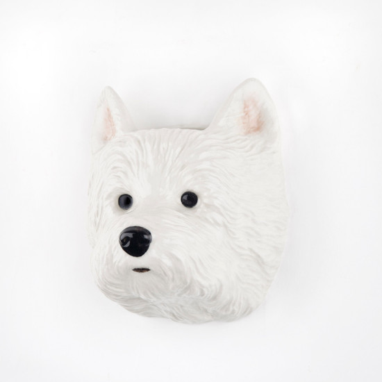 Quail Ceramics Westie Wall Vase Small