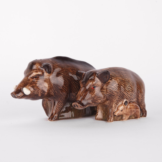 Quail Ceramics Wild Boar Salt And Pepper