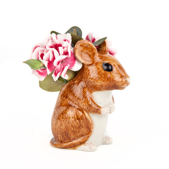 Quail Ceramics Wood Mouse Bud Vase