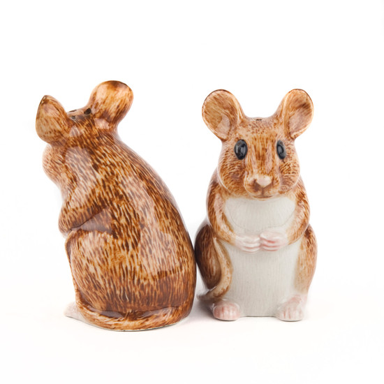 Quail Ceramics Wood Mouse Salt And Pepper